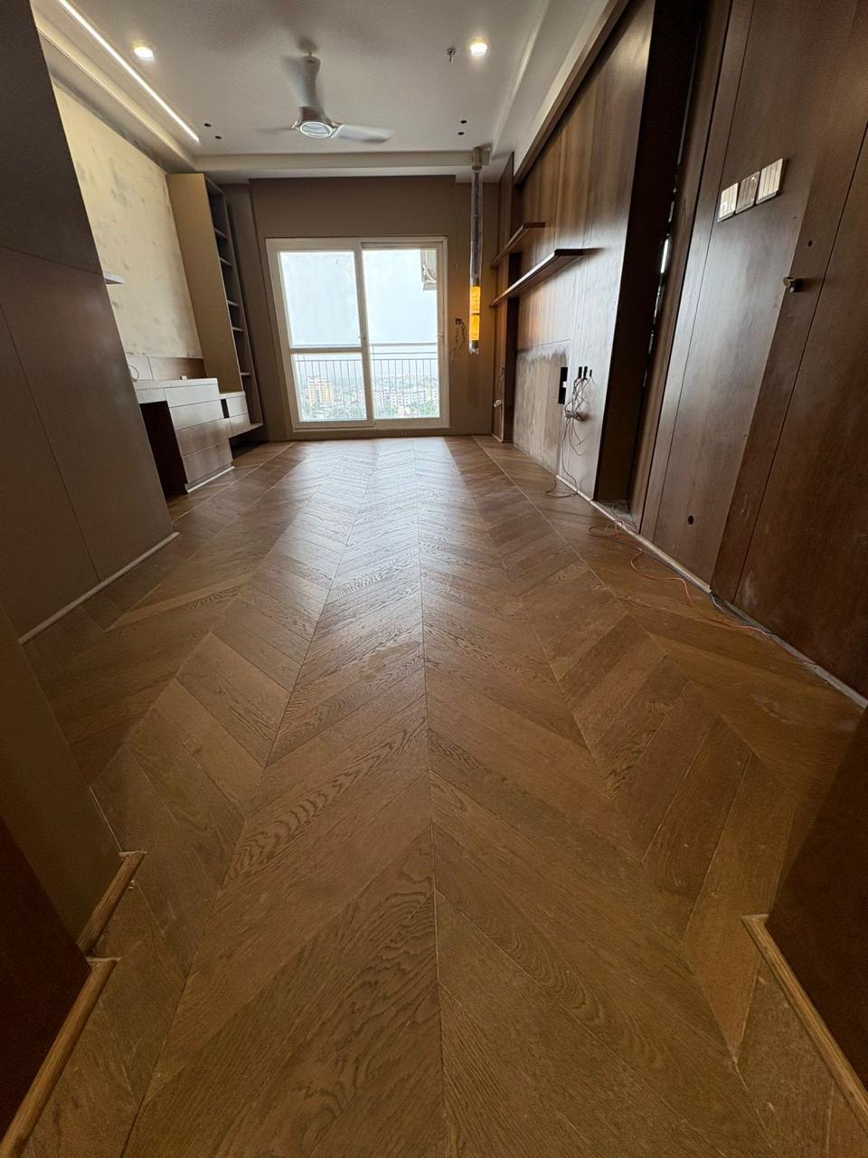 Chevron Wood Floor Corridor, Kanpur
